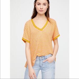 Free People Striped Take Me Tee XS